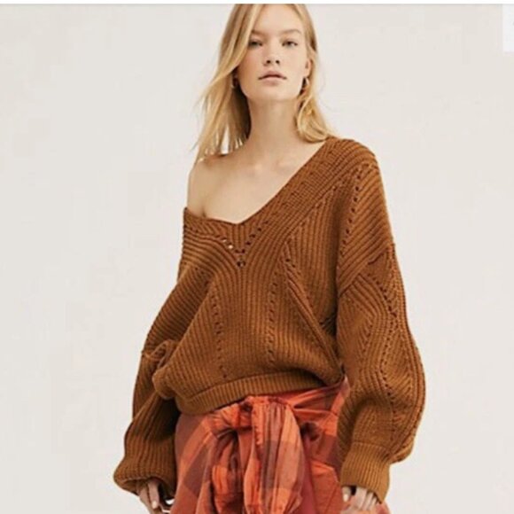 Free People All Day Long Sweater Sahara Size XL - Picture 1 of 8